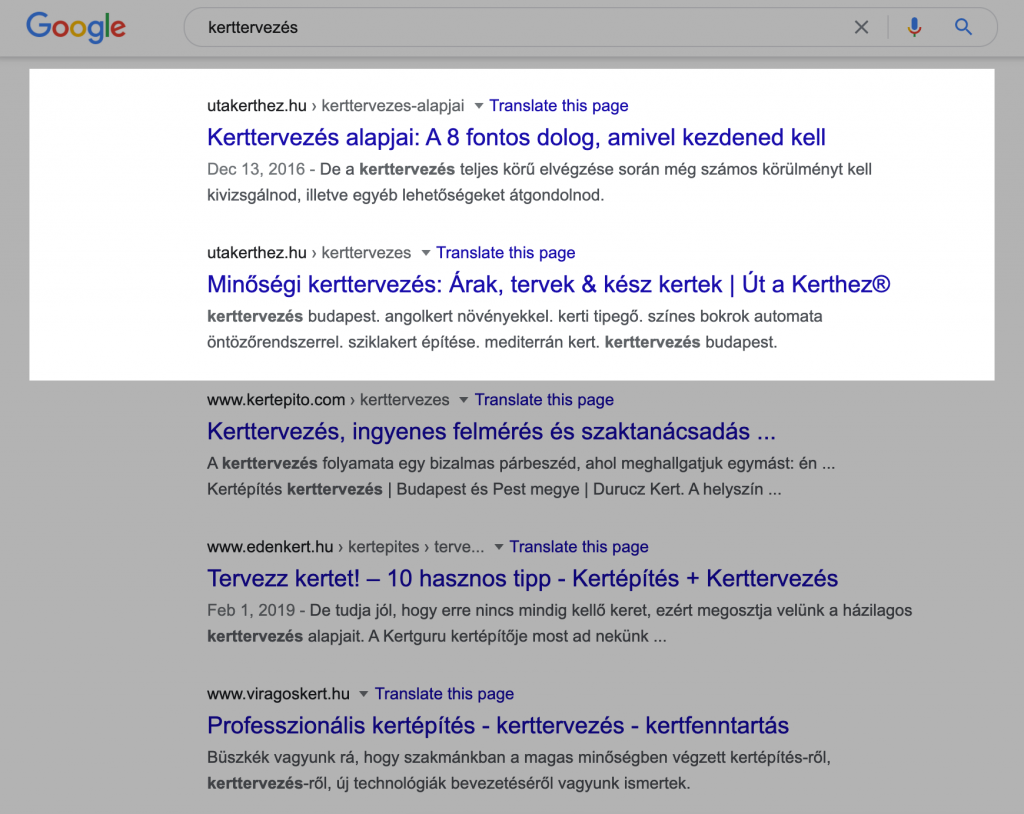 google első második helyezett